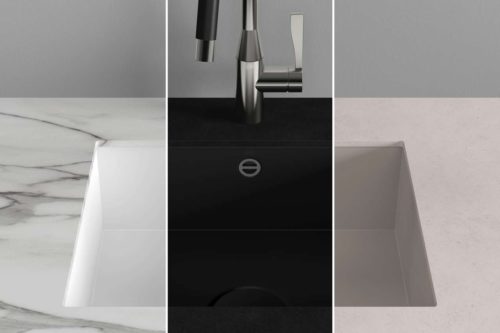 Mehr Vielfalt, mehr Kombinationsfreiheit, mehr Individualität: Die neuen Dornbracht Küchenbecken aus glasiertem Stahl vereinen gewohnt exzellentes Design mit einer erweiterten Farbauswahl und überzeugen durch besondere Widerstandsfähigkeit und Pflegeleichtigkeit. Erhältlich in den Varianten Weiß, Schwarz und Sand lassen sie sich stilvoll mit jeder Arbeitsplatte kombinieren. Foto: Dornbracht