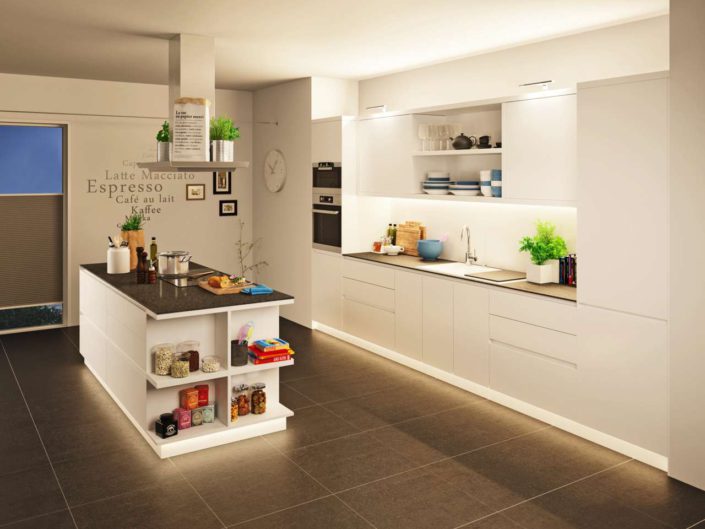 Praktisch und schön zugleich: In der Küche dient die indirekte LED-Beleuchtung ebenso als Stimmungslicht. Foto: djd/Paulmann Licht