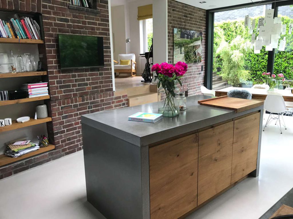 Arbeitsplatte aus Beton. Foto: Harr Beton Design
