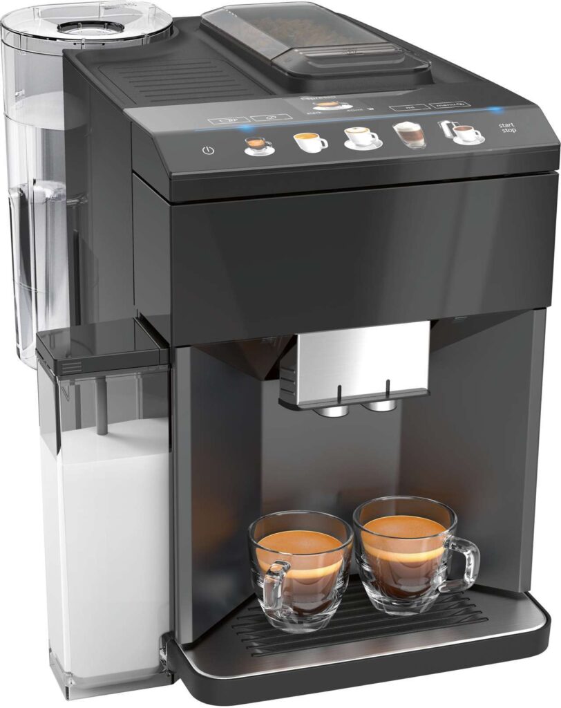 Ein Blickfang in der Lifestyle-Küche ist dieser neue Kaffeevollautomat, mit dem sich alle verfügbaren Kaffee-, Espresso-, Milchspezialitäten und Heißwassergetränke per One-Touch-Funktion zubereiten lassen – auf Wunsch auch zeitsparend im Doppelpack. Foto: AMK