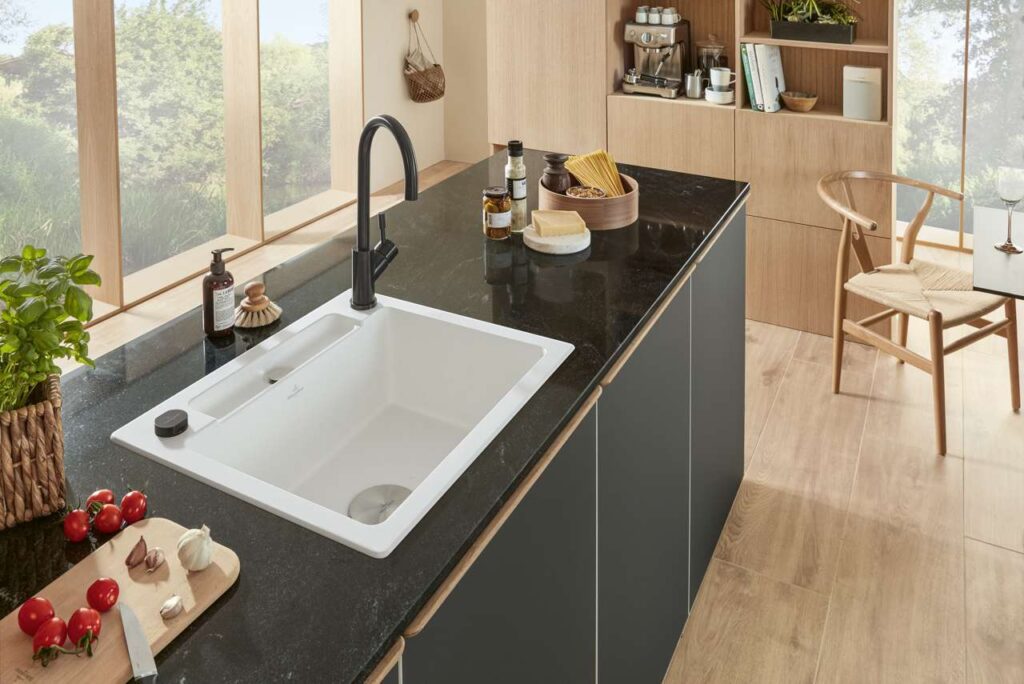 Das kleine Restebecken der Siluet 60 Spüle ist platzsparend und praktisch. Foto: Villeroy&Boch