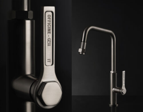 Im angesagten Industrial Style präsentiert sich die stylische Armatur Officine. Foto: GESSI 