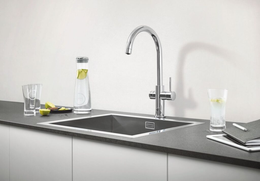 Gefilterter Wassergenuss per Touch-Funktion direkt aus der Armatur. Foto: Grohe