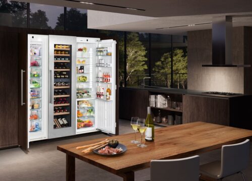 Side-by-Side mit Weinkühlschrank: Designhighlight und Raumwunder zugleich. Foto: Liebherr