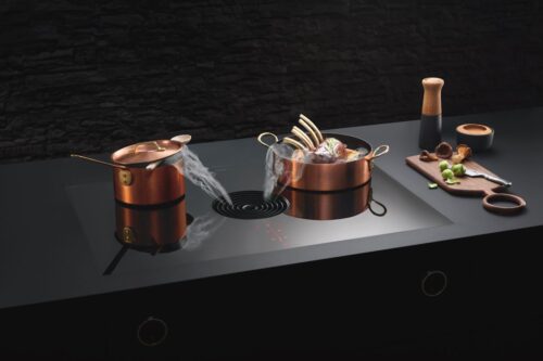 Bereits viele Preise, zum Beispiel den „Good Design Award“, erhielt der Kochfeldabzug „Pure“ von BORA. Er ist ein Kompaktsystem bei dem sich der Filter leicht entnehmen lässt. Ein eleganter Hingucker ist die in sechs Farben erhältliche Einströmdüse.  Foto: BORA