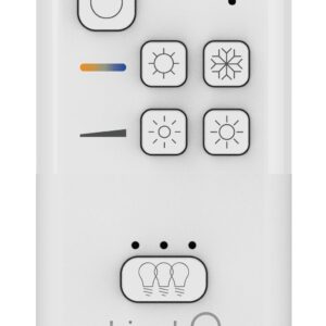 Fernbedienung Remote Control White.
Mit ihr kann u.a. Lichtfarbe und Helligkeit gesteuert werden. Sie hat eine Reichweite von 30 Metern. Die Möglichkeit, mehrere Leuchten in einer Gruppe zusammenzufassen erleichtert die Lichtsteuerung zusätzlich. UVP: 19,99 €. Foto: Müller-Licht