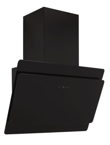 Schräghaube Fuga in Glas schwarz. 60 cm breit und sehr kompakt. Foto: refsta