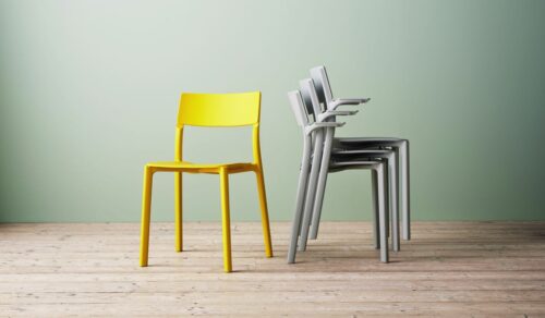 Super mixen lassen sich die Stühle „Janinge“ von Ikea, je ca. 40 Euro. Foto: Inter IKEA Systems B.V