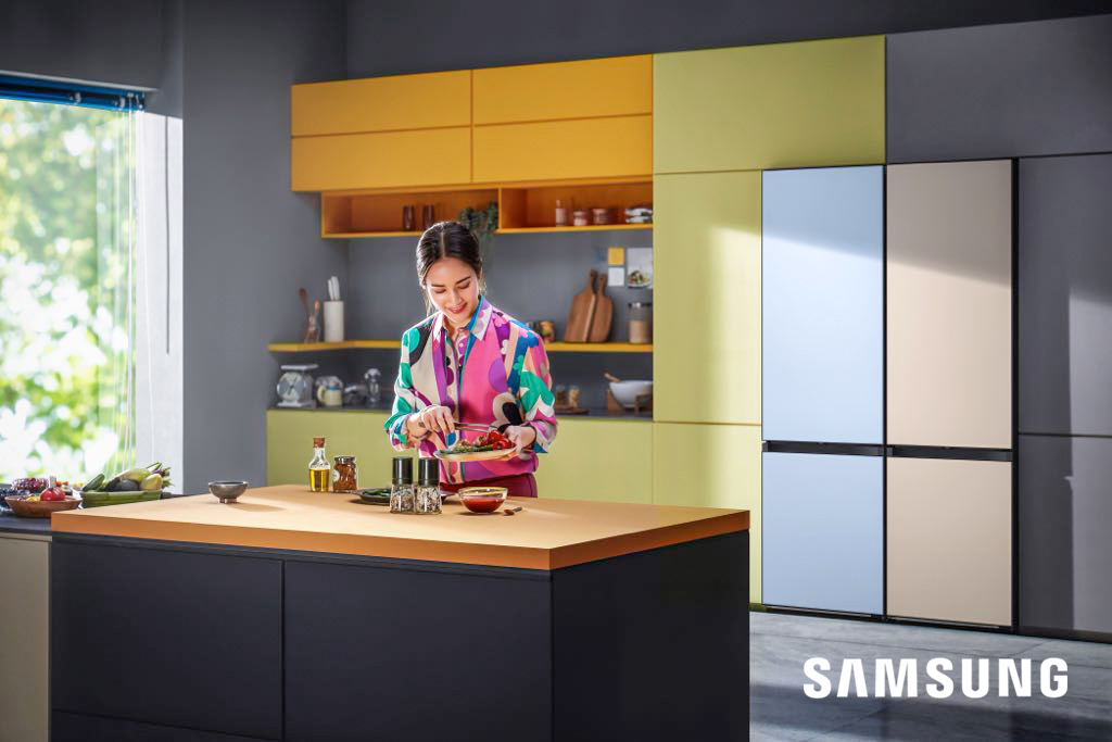 Die individuellen Bespoke Kühlschränke von Samsung bringen ganz neuen Wind in die Küche. Foto: Samsung