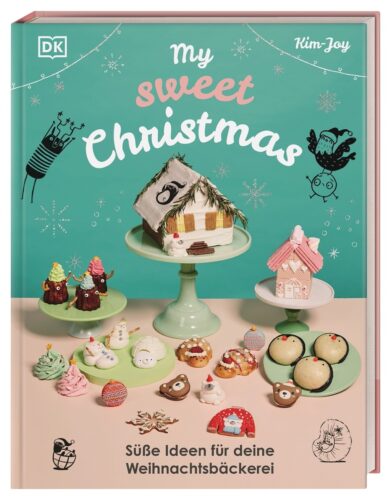 Die Anleitung für ein Knusperhäuschen oder das Rezept für Macarons – tolle Ideen finden sich in dem Buch „My sweet Christmas“ von Kim-Joy, erschienen bei Dorling Kindersley.  