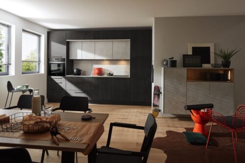 Nolte Küche | Manhattan - Eiche Negro / Lucca - Zement Saphirgrau ©Nolte Küchen