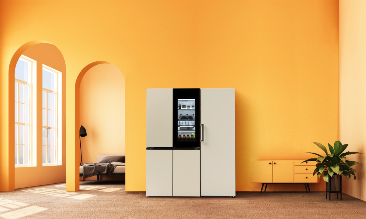 Produktlinie Objet: Dank der individuell anpassbaren Frontfarben sorgen die eleganten freistehenden Kühlschränke dieser Serie von LG nicht nur für Frische bei den Lebensmitteln, sondern auch in der Küche. 