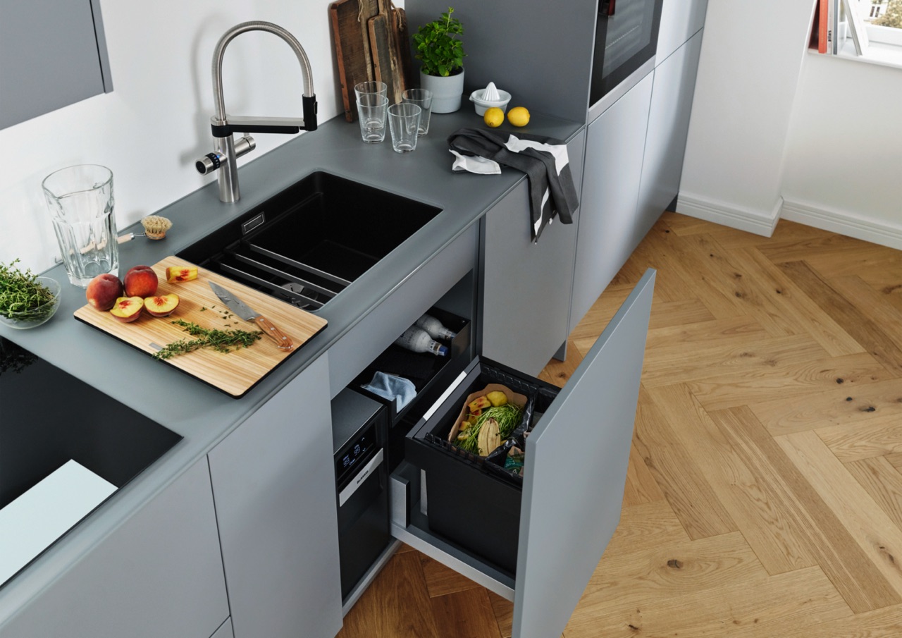 Eine Einheit am Wasserplatz: Die Premium-Systemlösung Blanco Unit integriert sich nahtlos in die Küche.