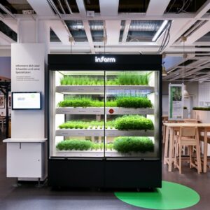 Bei Ikea gibt es jetzt das Indoor-Garden System „Infarm“. Der vertikale Kräutergarten dient dazu, Lebensmittel mit möglichst geringen Umweltauswirkungen zu erzeugen. Die Kräuter werden in den Ikea-Restaurants genutzt und sollen Mitarbeiter und Kunden zu einem nachhaltigeren Lebensstil inspirieren.