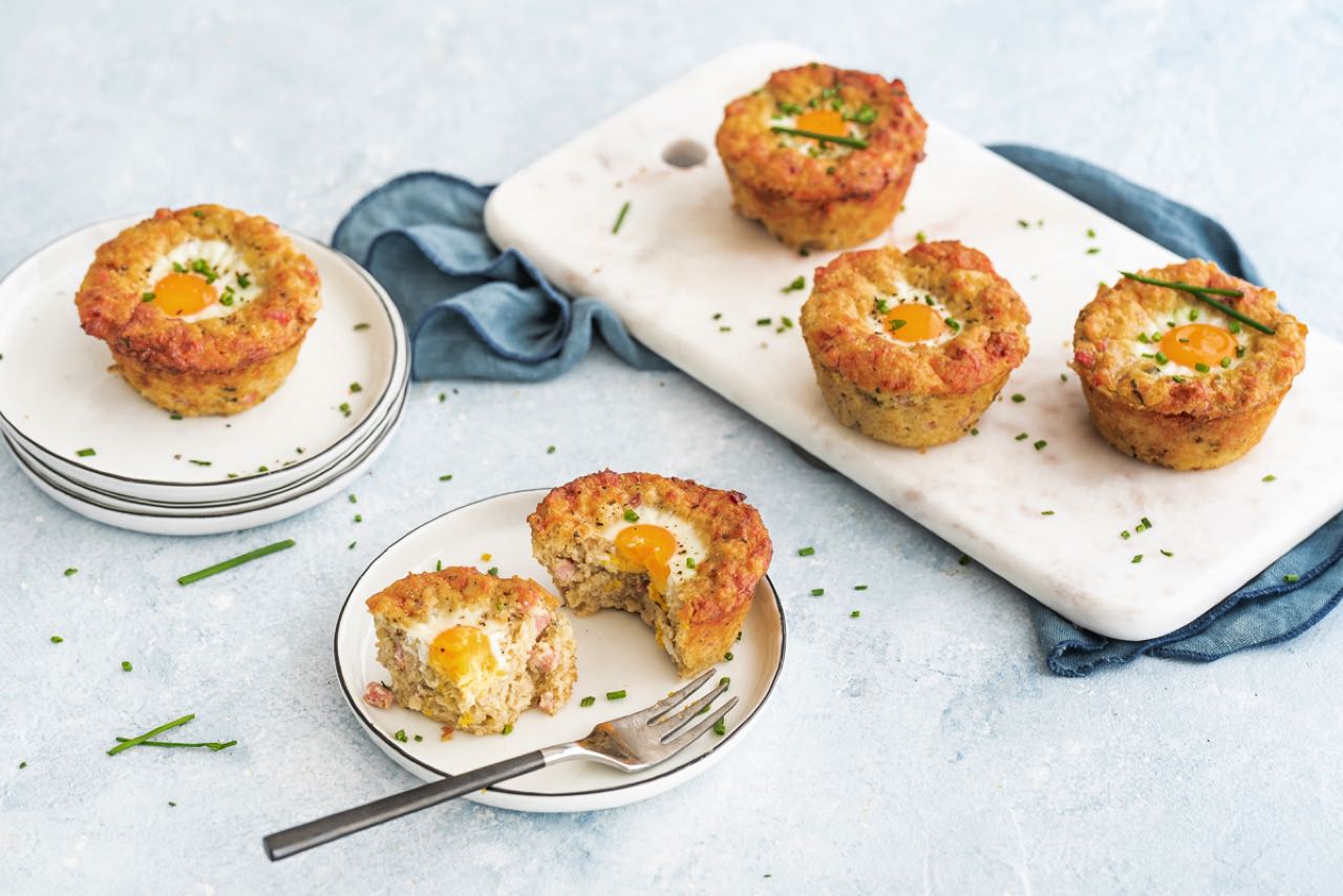 Glutenfreie Frühstücksmuffins mit Haferbrot von B:PURE. Foto: Ernst BÖCKER GmbH & Co. KG 