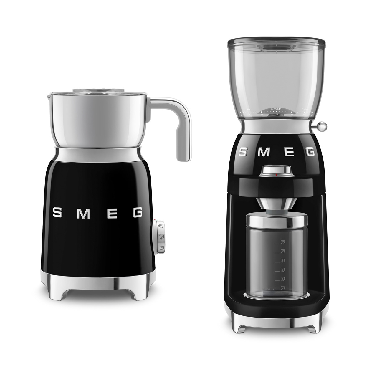 Mehr als nur ein schickes Accessoire: Das Design-Duo aus Kaffeemühle (CGF11) und Milchaufschäumer (MFF11) komplettiert den Kaffeegenuss.  
