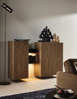 ARTLINE in Stripe Wood Choco