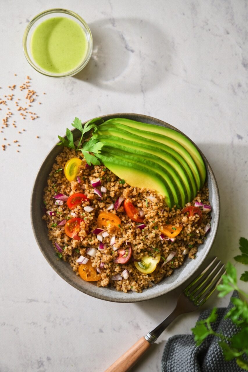 Quinoa und Avocado Salat. Credit: Die World Avocado Organisation | KÜCHEN JOURNAL Quinoa und Avocado Salat. Credit: Die World Avocado Organisation