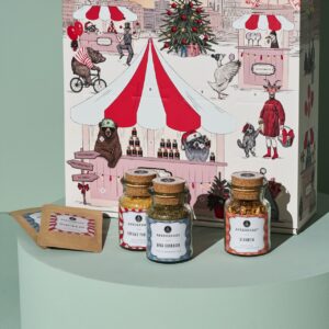 Von der Gewürz-Manufaktur Ankerkraut kommt dieser hochwertige Adventskalender mit 24 Überraschungen, darunter edle Gewürze und Gewürzmischungen in Glas und Beutel, ergänzt durch ein Rezeptheft. Perfekt für ambitionierte Hobbyköche oder Feinschmecker, ca. 70 Euro.
