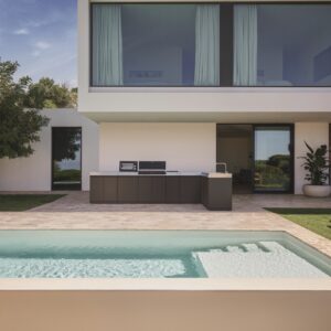 Miele hat jetzt auch eine Outdoor-Küche auf den Markt gebracht. Sie heißt „Dreams“. Es gibt viele einzelne Modulen, nützliches Zubehör und einen Grill. Die L-Form wirkt schick. Sie ist aus wetterfesten Materialien hergestellt. Die klaren Linien verbinden sich zu einer harmonischen Einheit.